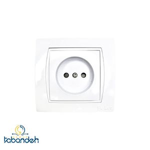 پریز ساده سرامیکی BEKER  مدل بکر سفید با قاب سفید